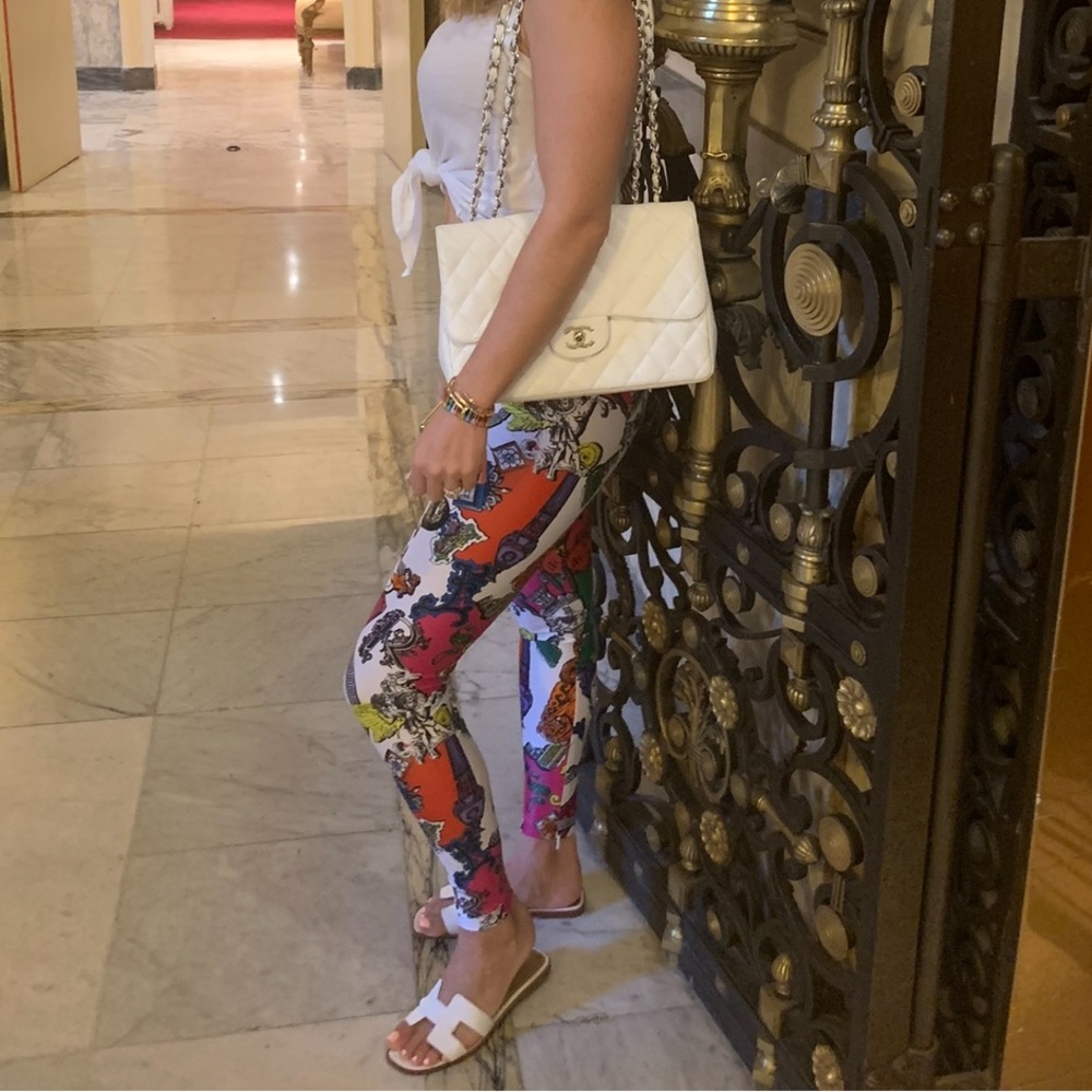 Versace Colorful Artistic Leggings Mint Condition size 40 - Picture 3 of 17